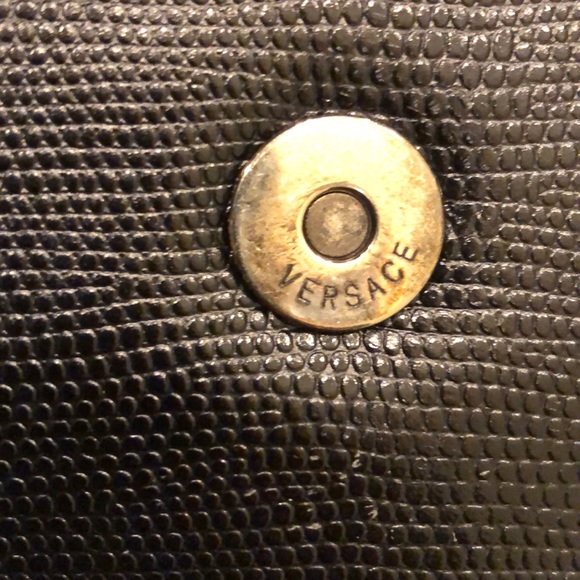 HP🥳100% Authentic lizard skin Versace black bag❤️ - Picture 8 of 10